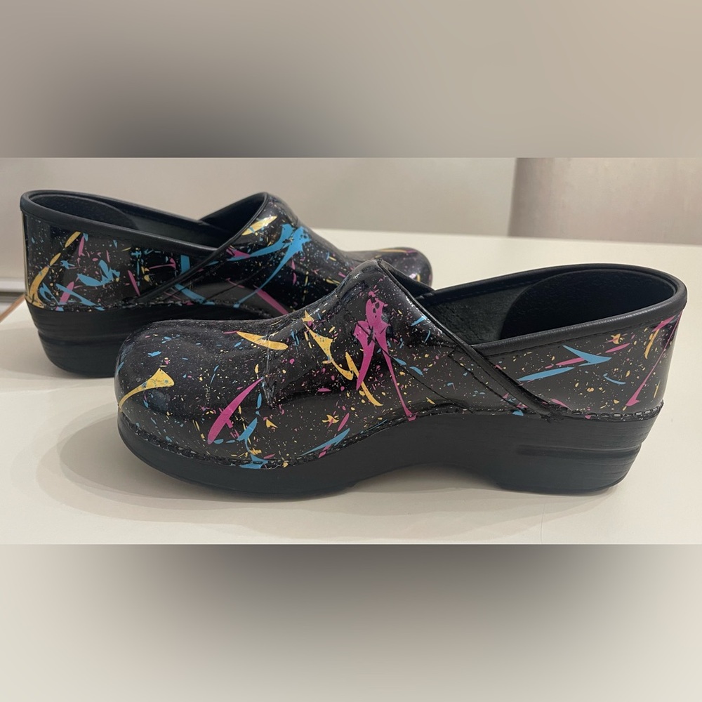 Dansko Paint Splatter Clogs